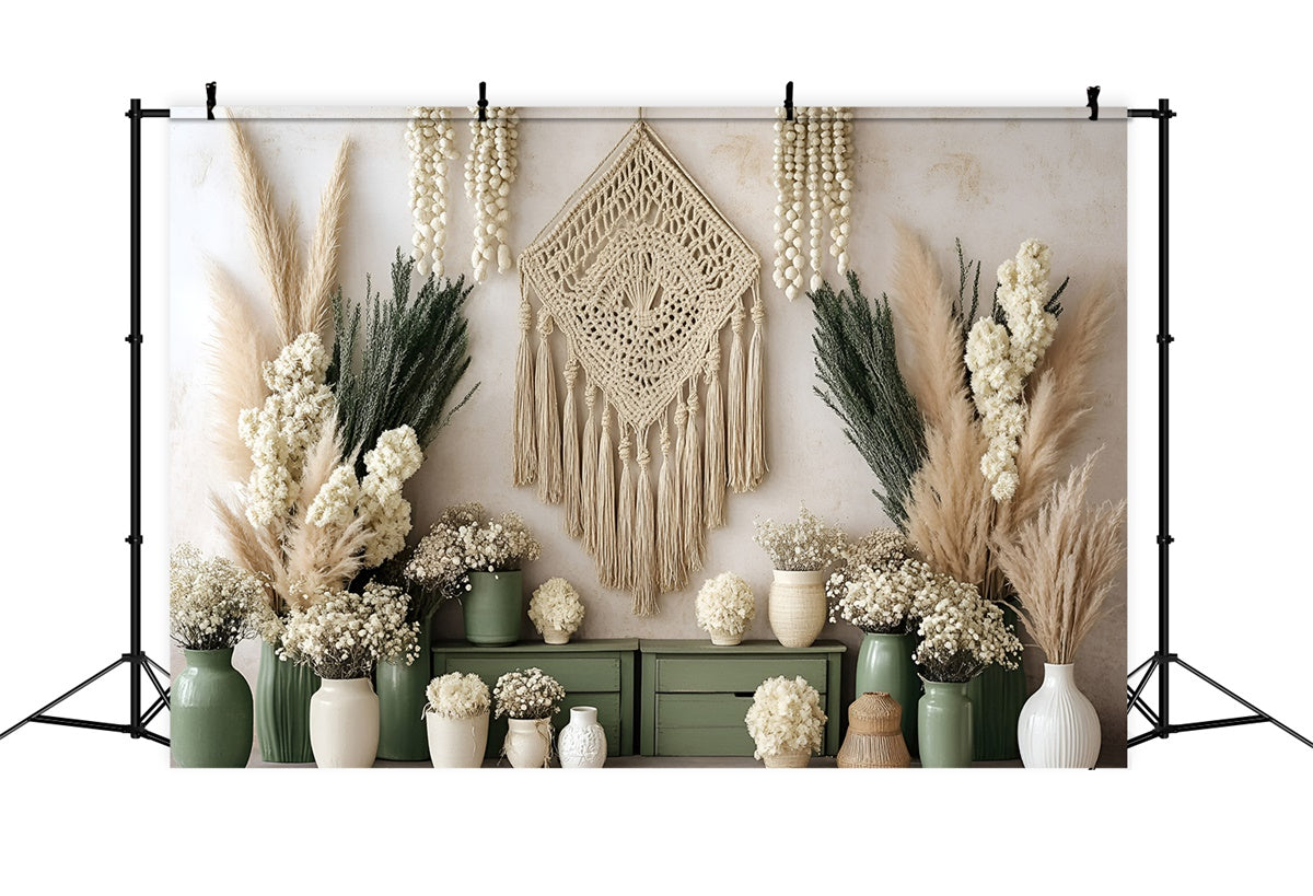 Boho Photo Backdrop Natural Harmony Corner Backdrop GQ57-212