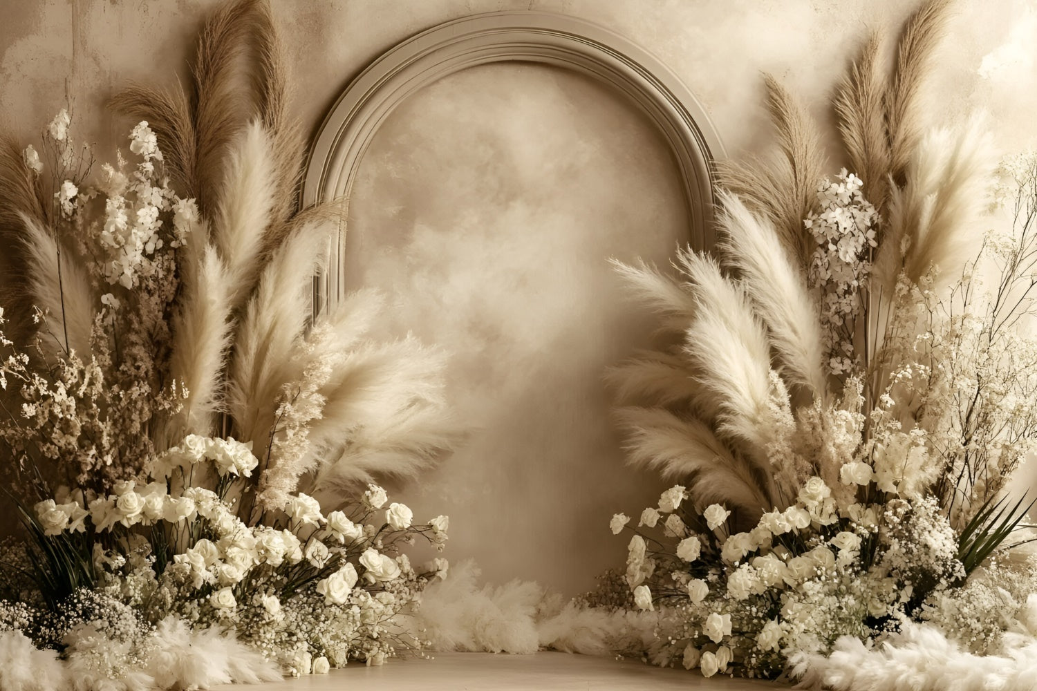 Boho Backdrop Dried Flower Elegance Arch Backdrop GQ57-216
