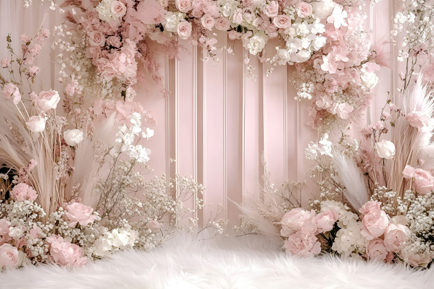 Bohemian Photo Backdrop Pink Garden Romance Backdrop GQ57-217