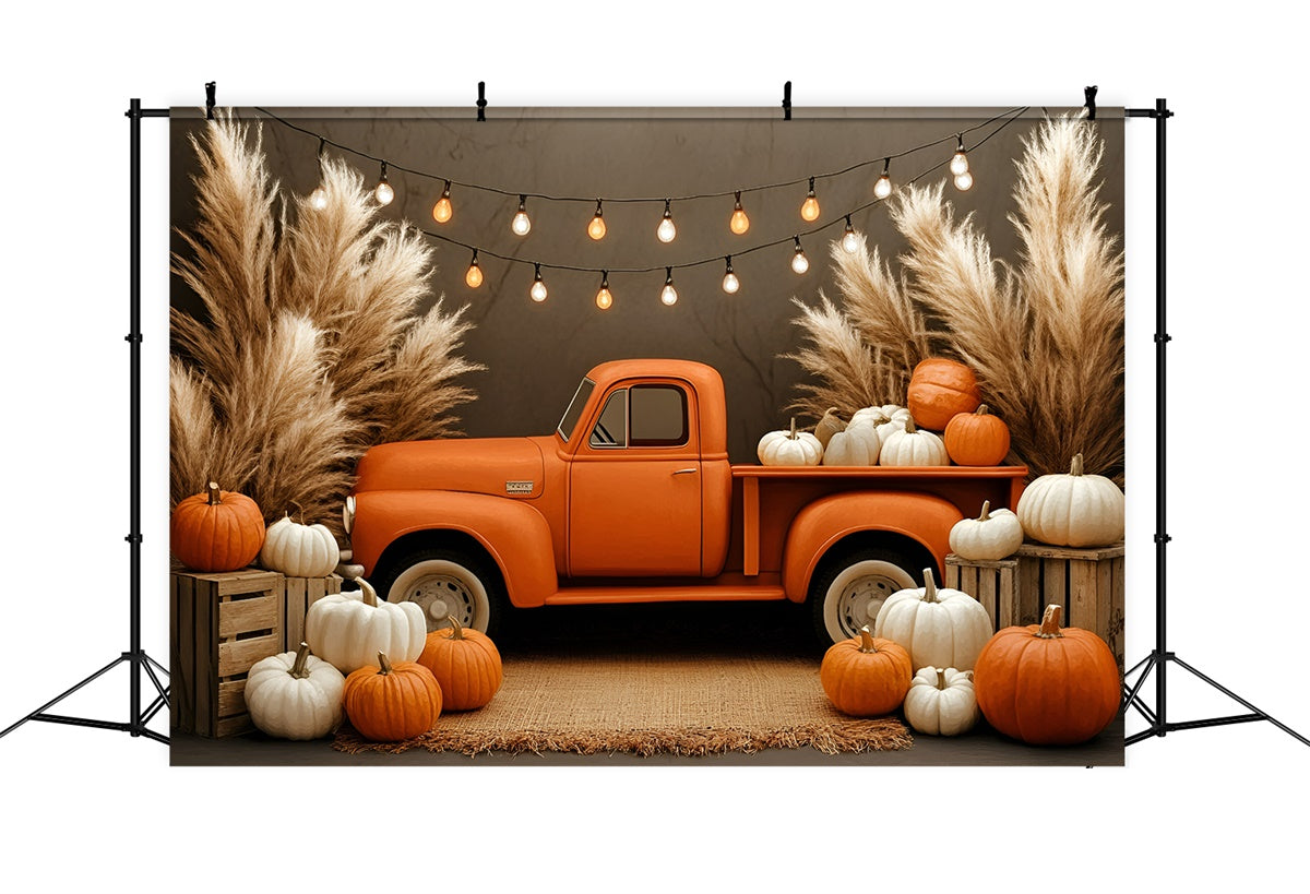 Boho Backdrop Photography Pumpkin Truck Glow Backdrop GQ57-220