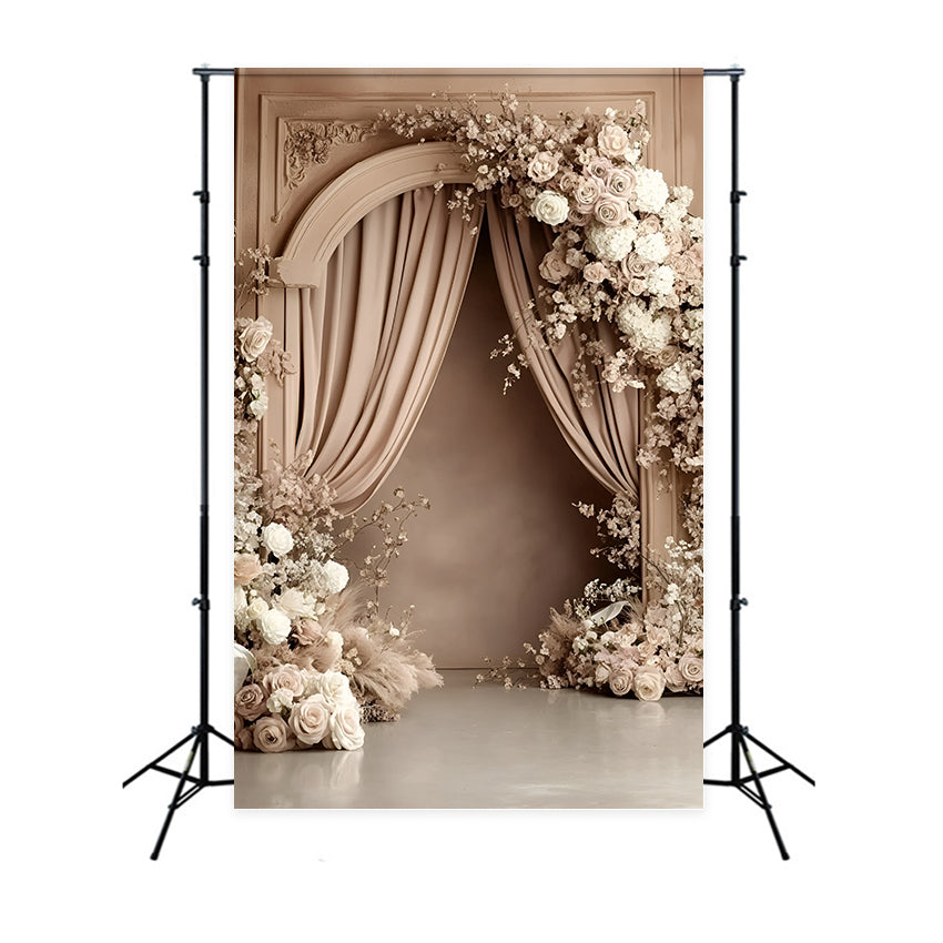 Boho Photography Backdrop Vintage Rose Arch Backdrop GQ57-223
