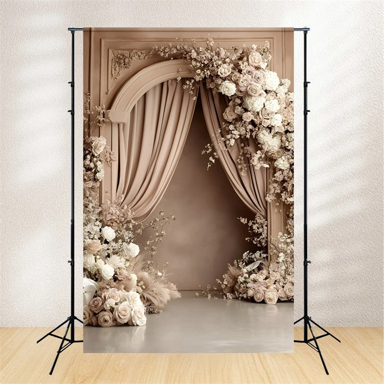 Boho Photography Backdrop Vintage Rose Arch Backdrop GQ57-223