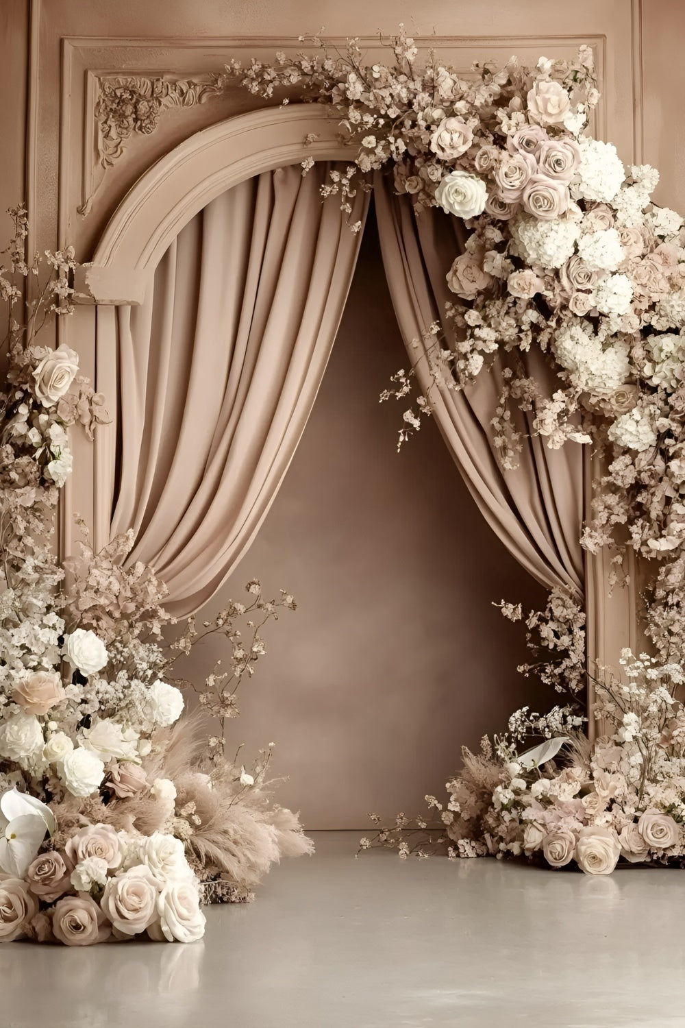 Boho Photography Backdrop Vintage Rose Arch Backdrop GQ57-223