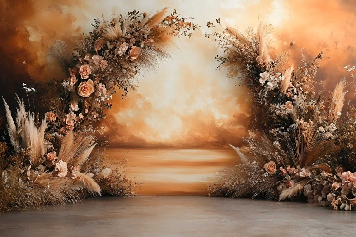 Boho Photography Backdrop Sunset Glow Bloom Backdrop GQ57-225