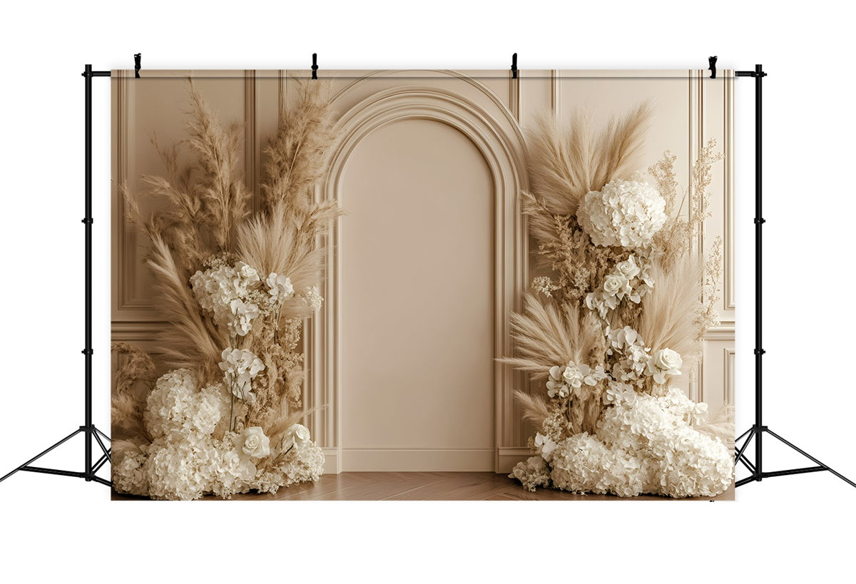 Bohemian Photo Backdrop Beige Archway Bloom Backdrop GQ57-226