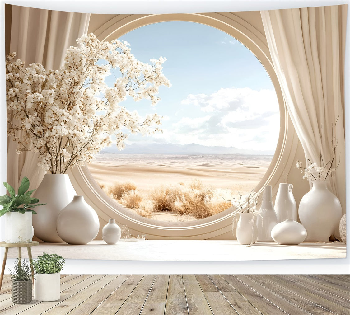 Boho Backdrop Desert Bloom Round Window Backdrop GQ57-227