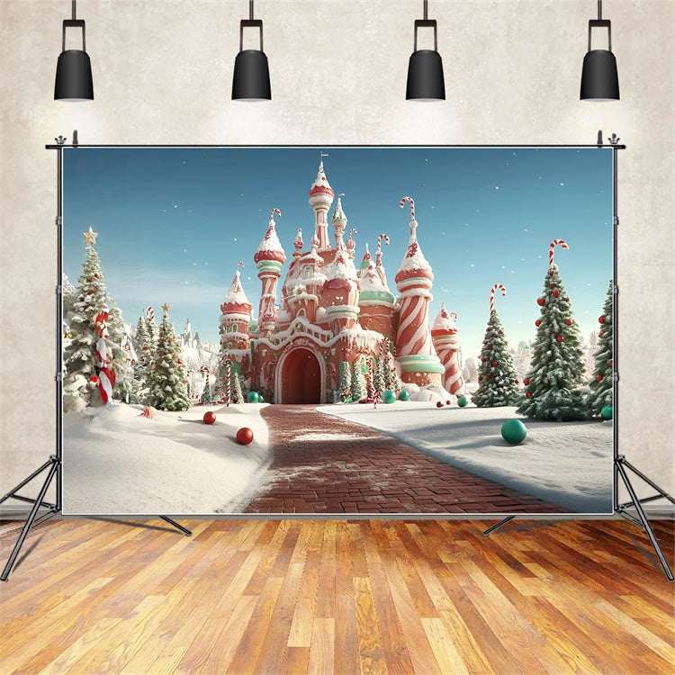 Christmas Photo Backdrops Jolly Confection Castle Backdrop GQ57-23