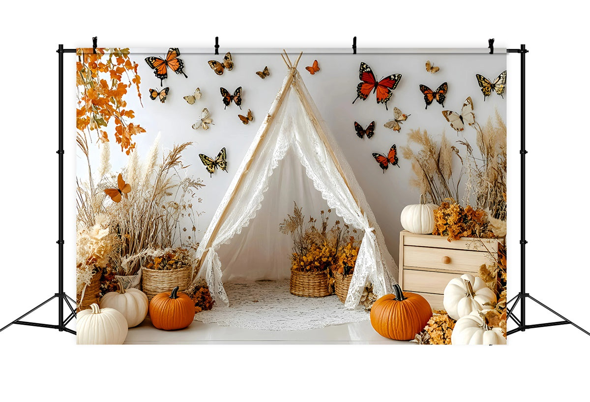 Bohemian Style Backdrop Autumn Butterfly Tent Backdrop GQ57-231