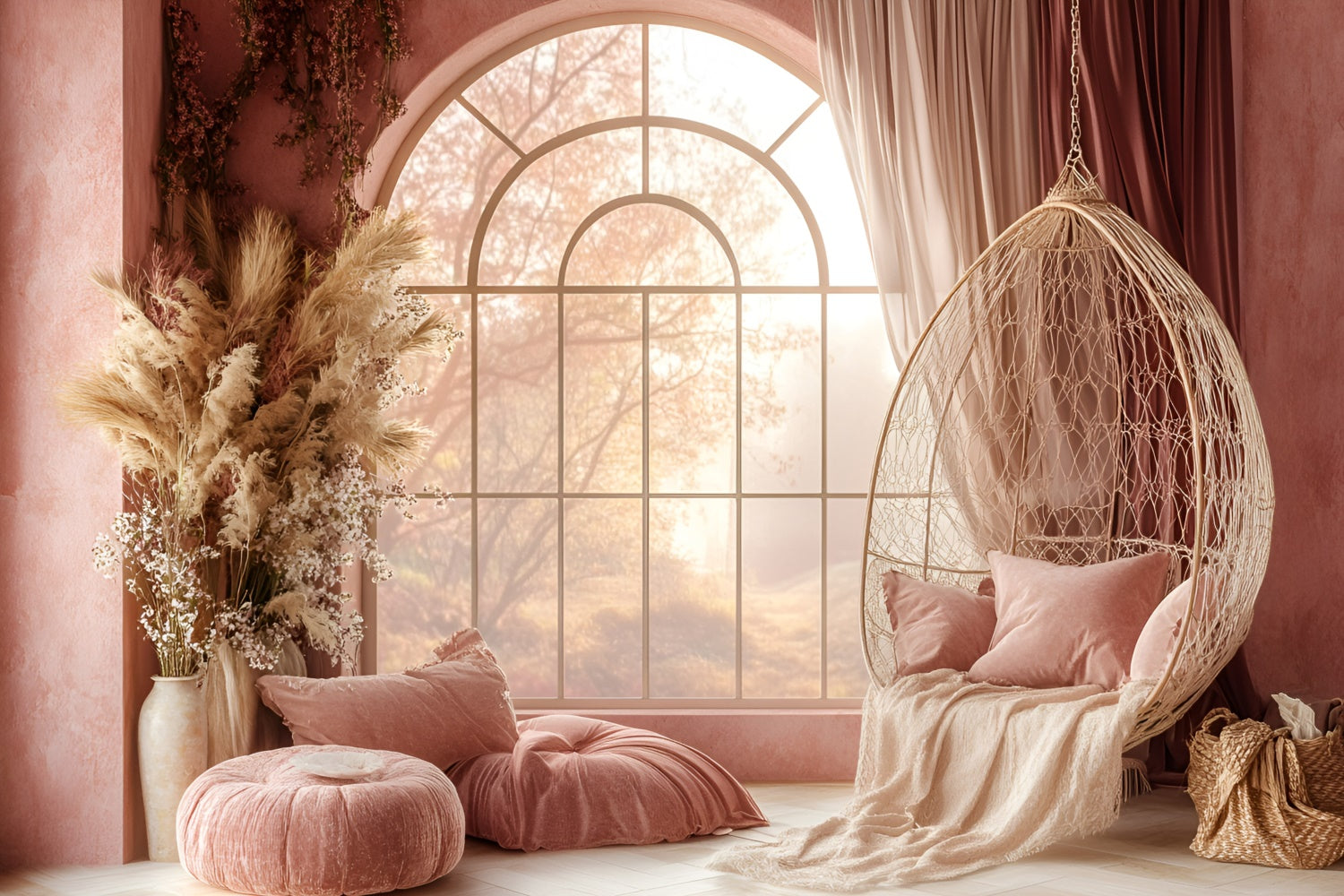 Bohemian Backdrop Soft Pink Serenity Room Backdrop GQ57-233