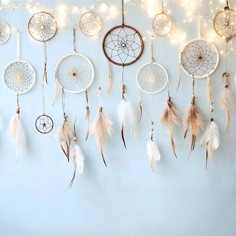 Boho Backdrop Feathered Dreamcatcher Serenity Backdrop GQ57-237