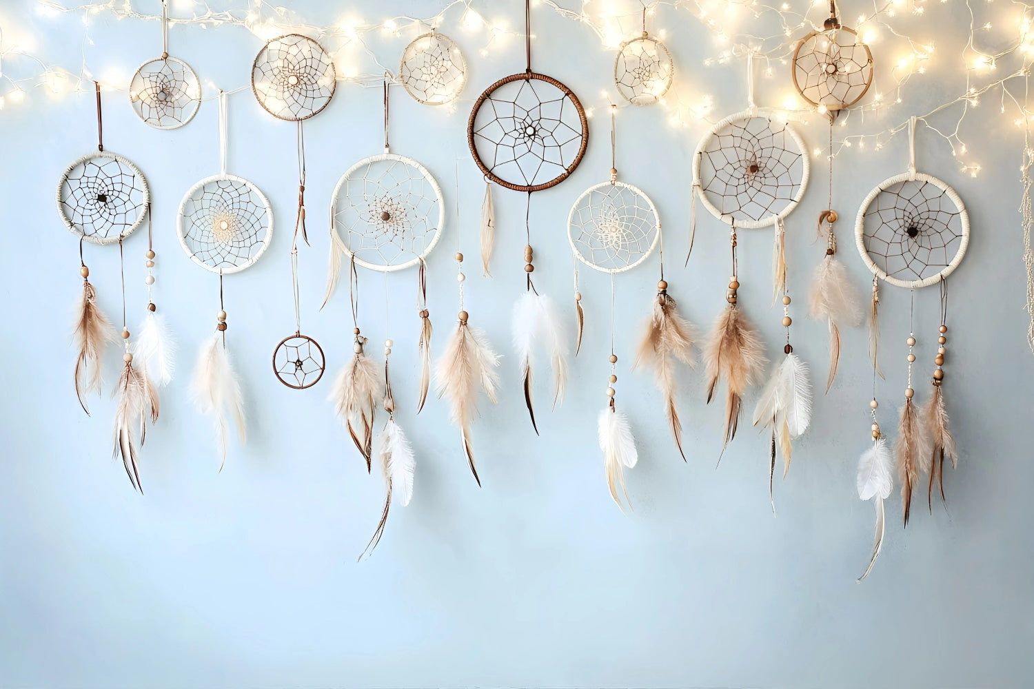 Boho Backdrop Feathered Dreamcatcher Serenity Backdrop GQ57-237