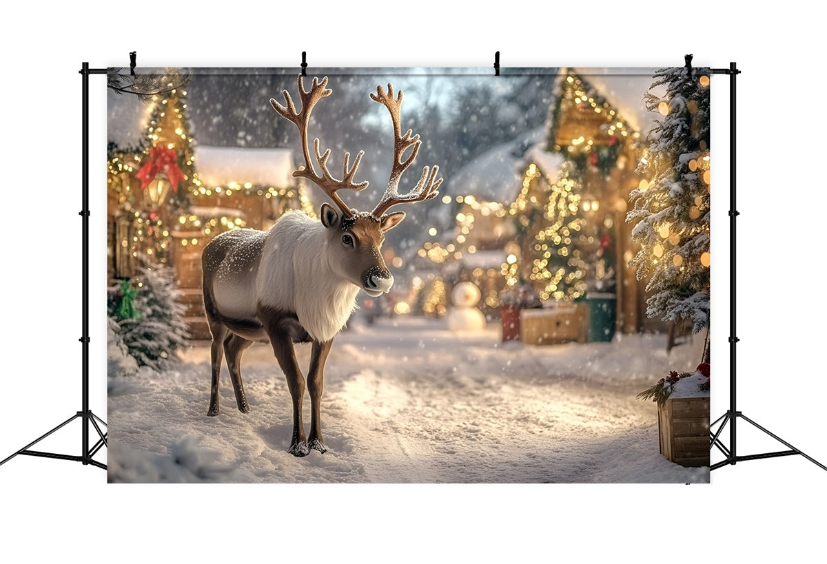Christmas Photo Backdrop Reindeer Village Magic Backdrop GQ57-32