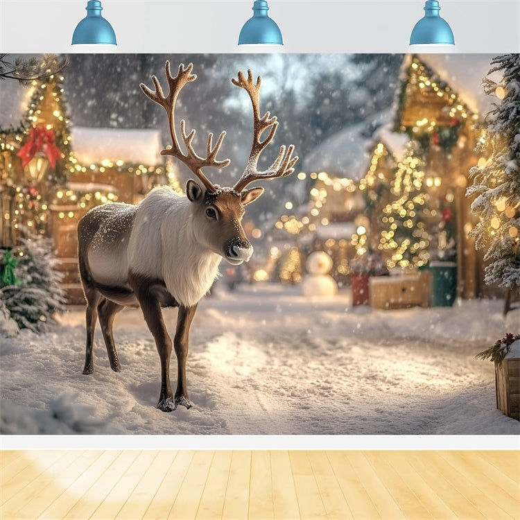 Christmas Photo Backdrop Reindeer Village Magic Backdrop GQ57-32
