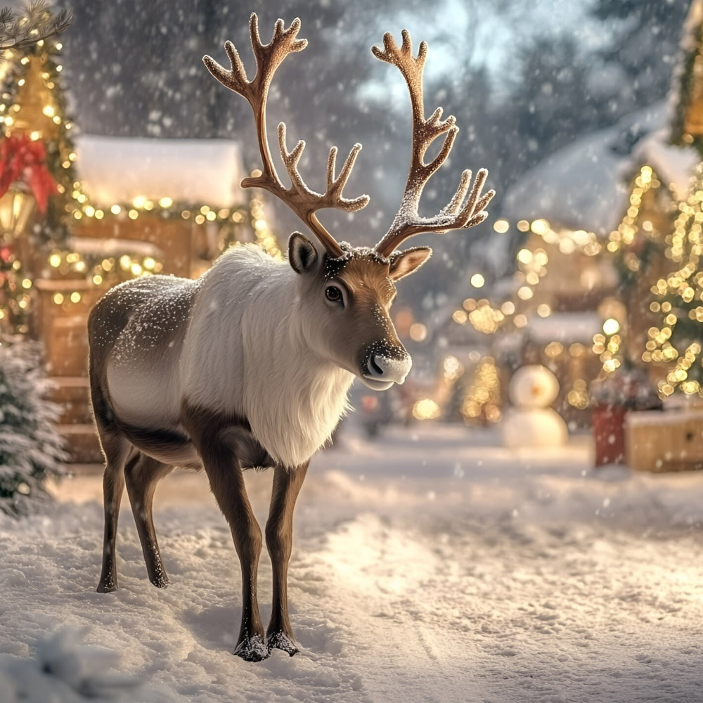 Christmas Photo Backdrop Reindeer Village Magic Backdrop GQ57-32