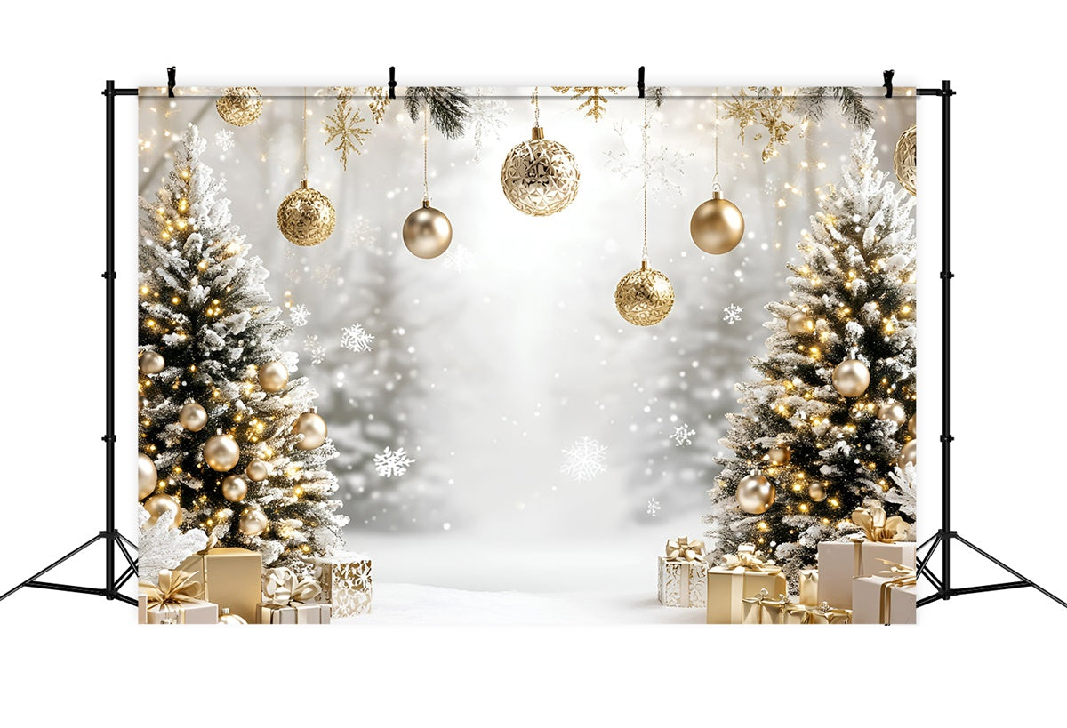 Christmas Backdrops For Photos Snowy Elegance Glow Backdrop GQ57-33