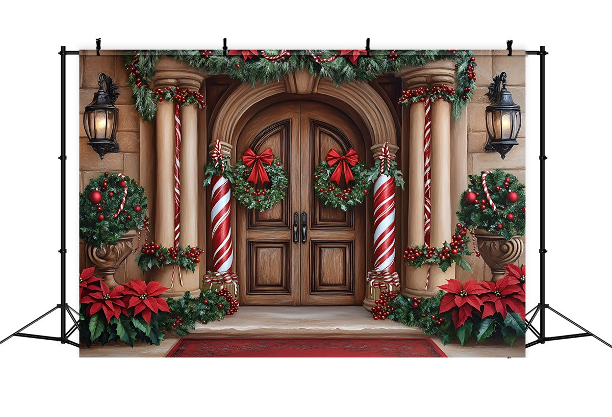 Christmas Backdrops Sale Candy Cane Column Entry Backdrop GQ57-39