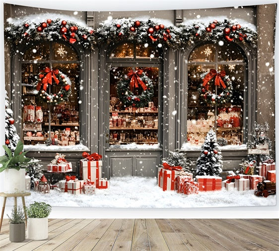 Christmas Backdrop Holiday Boutique Snowfall Backdrop GQ57-42