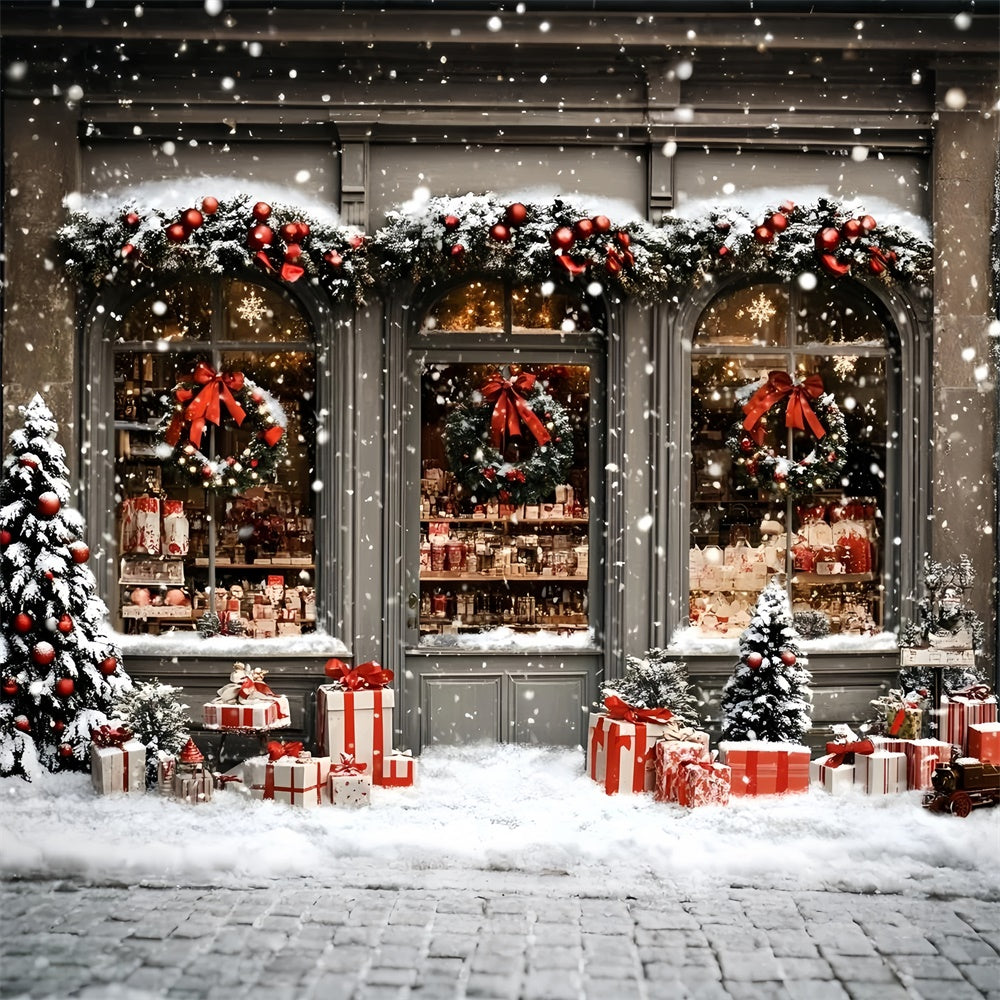 Christmas Backdrop Holiday Boutique Snowfall Backdrop GQ57-42