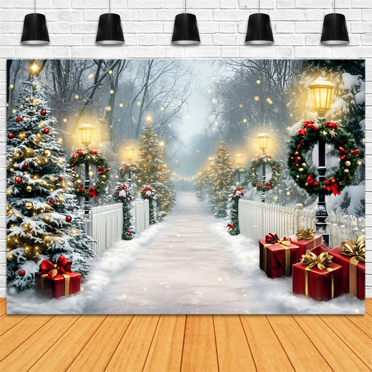 Christmas Photo Backdrops Sparkling Holiday Path Backdrop GQ57-45
