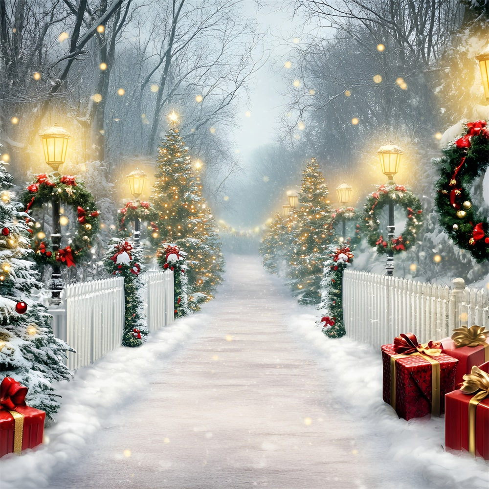 Christmas Photo Backdrops Sparkling Holiday Path Backdrop GQ57-45