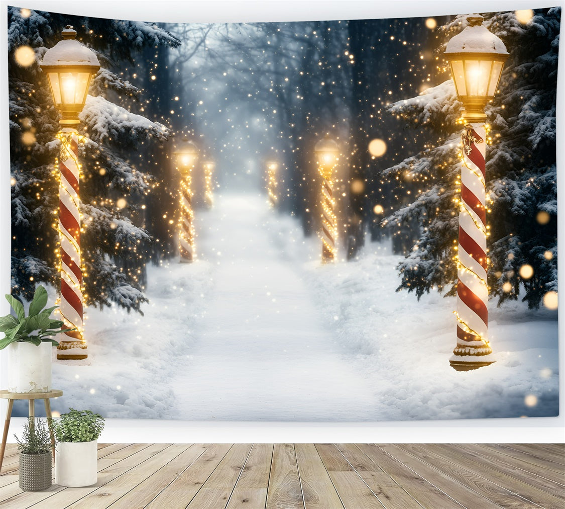 Snow Forest Backdrop Holiday Magic Forest Backdrop GQ57-73