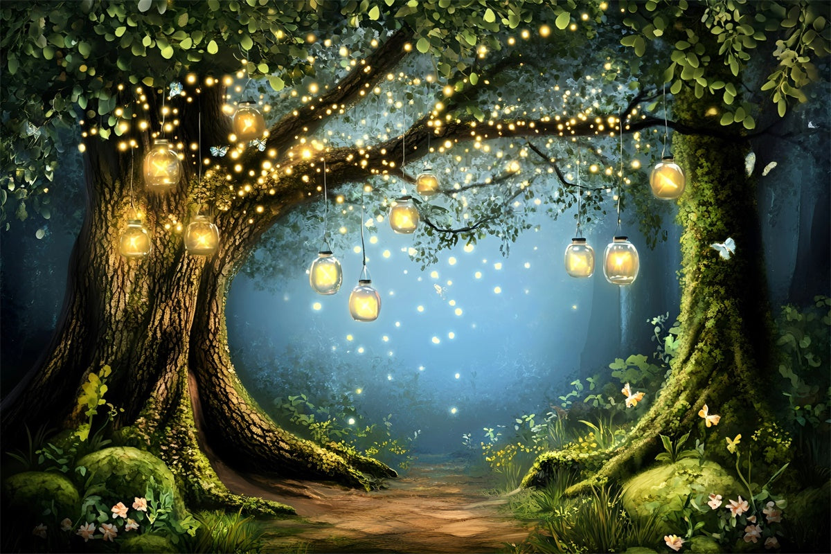 Photo Backdrop Forest Firefly Lantern Dreams Backdrop GQ57-80