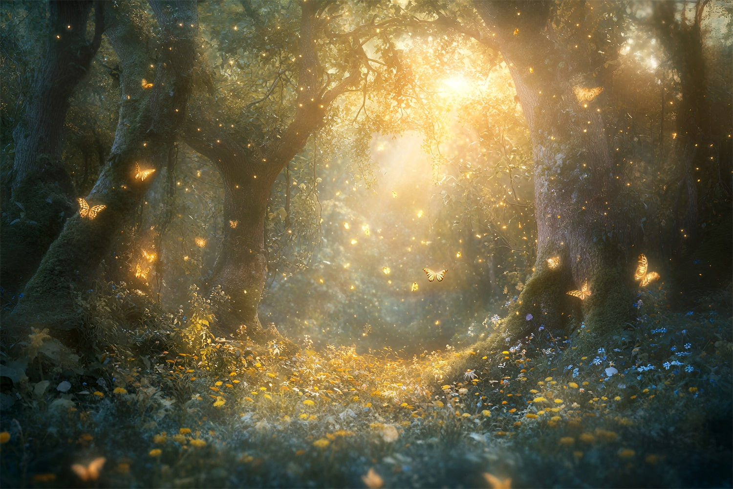 Fantasy Forest Backdrop Sparkling Dream Meadow Backdrop GQ57-81