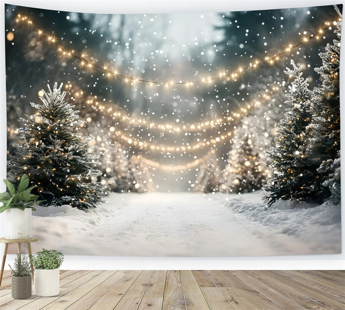 Christmas Forest Backdrop Festive Frost Trail Backdrop GQ57-85