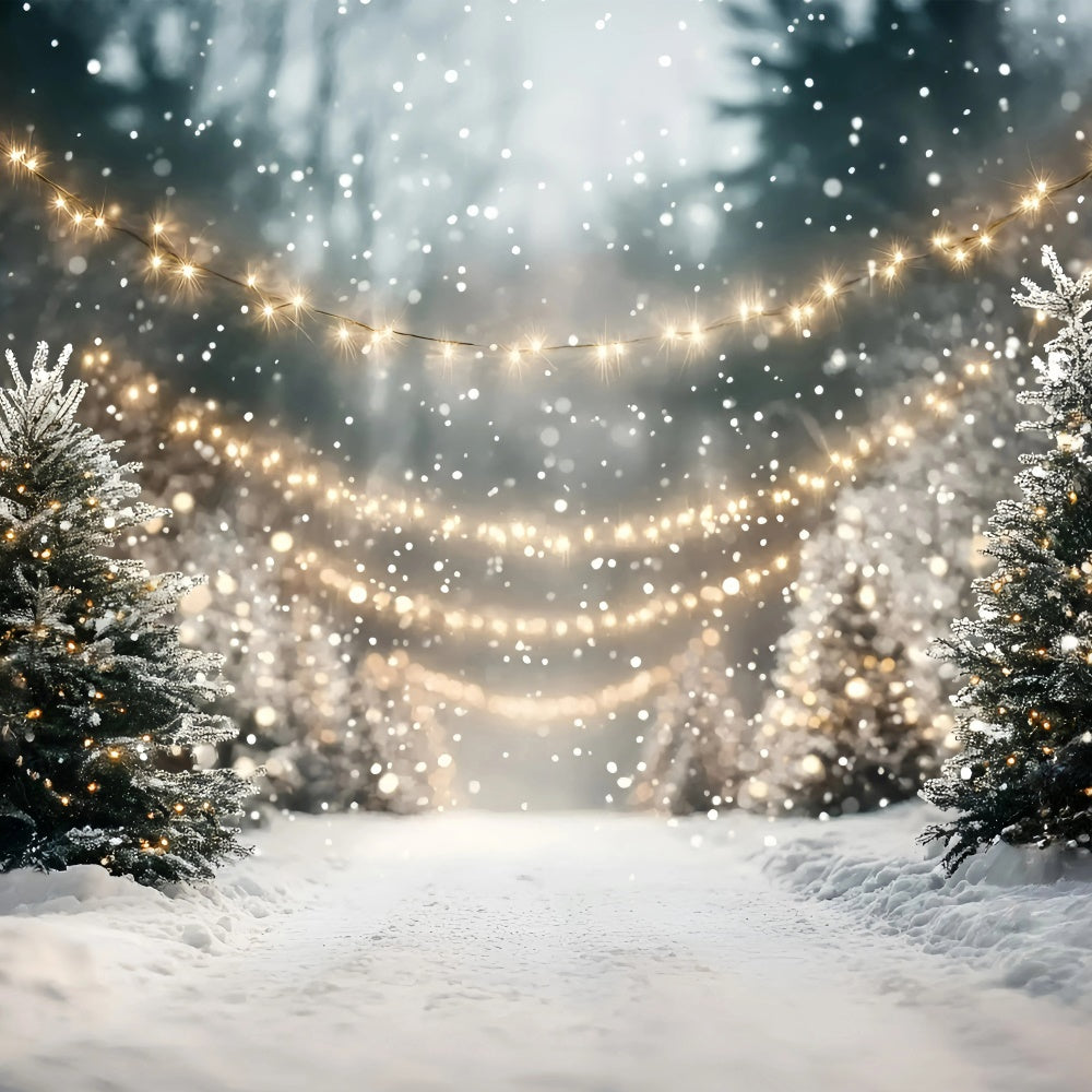 Christmas Forest Backdrop Festive Frost Trail Backdrop GQ57-85
