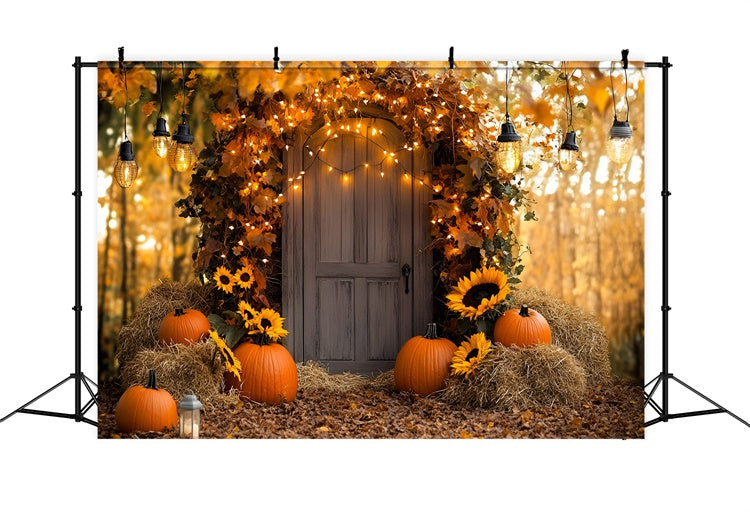 Autumn Photography Backdrops Sunflower Glow Entry Backdrop GQ57-93