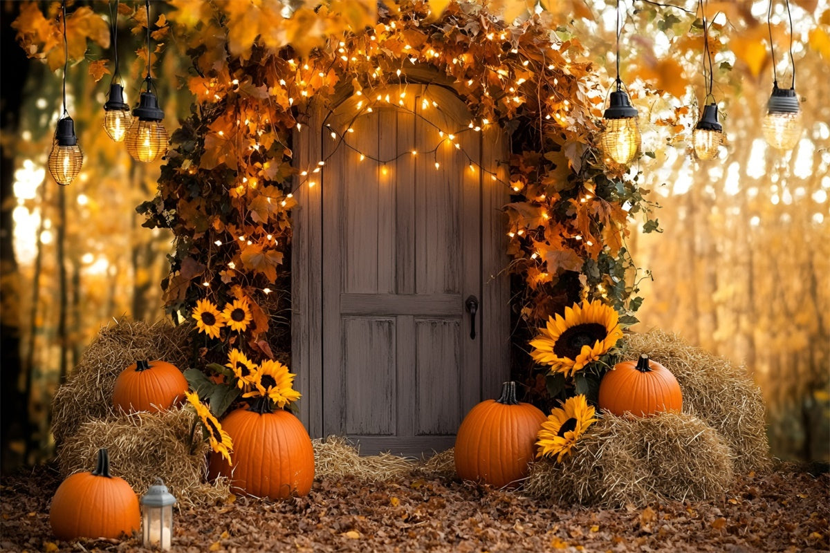 Autumn Photography Backdrops Sunflower Glow Entry Backdrop GQ57-93