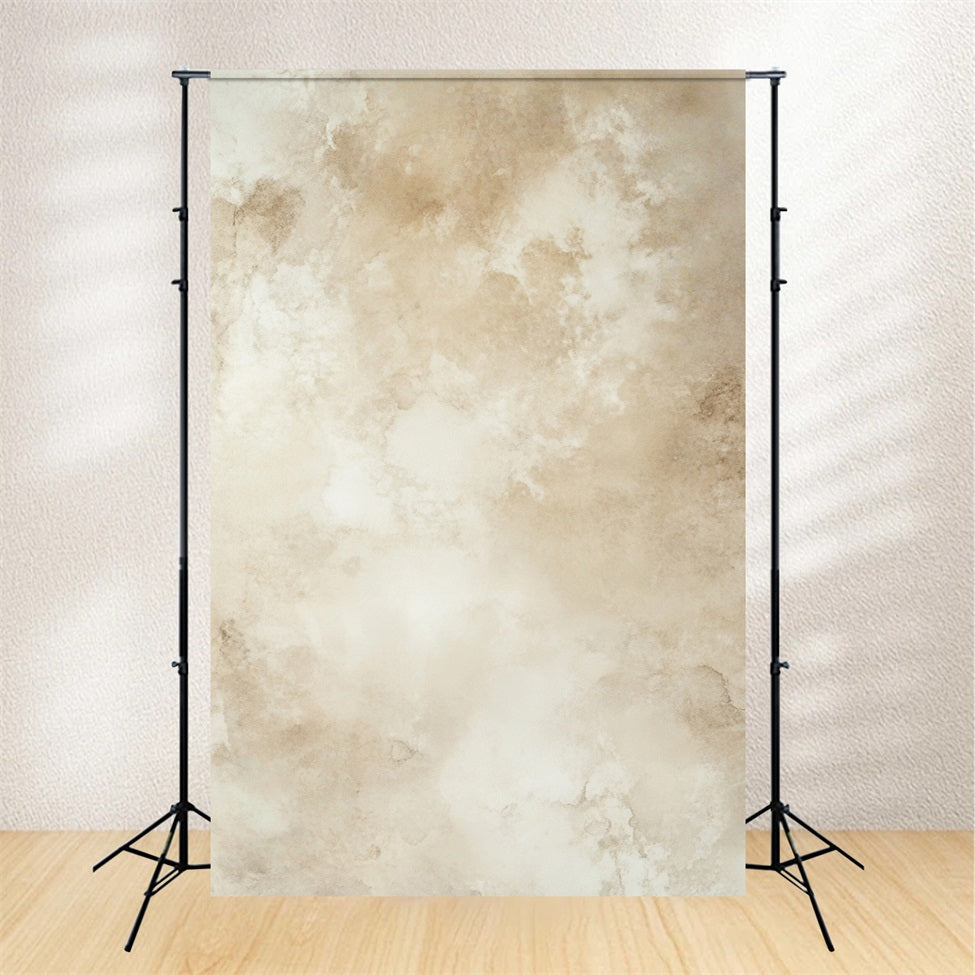 Cream Backdrop Soft Beige Cloudy Watercolor Texture Backdrop for Portraits GQ58-105