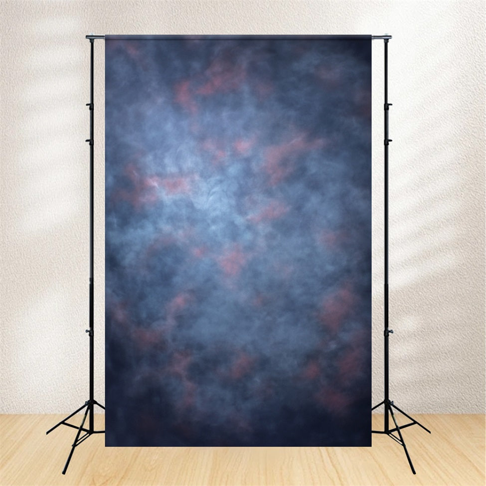 School Portrait Backdrop Moody Blue Haze with Rose Accents Portrait Background GQ58-107