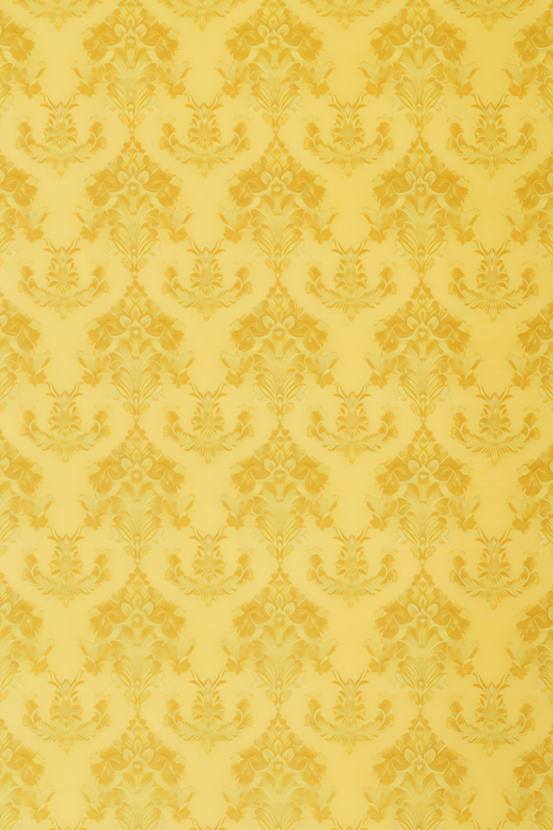 Yellow Backdrop Elegant Baroque Floral Damask Pattern Portrait Photography Background GQ58-74