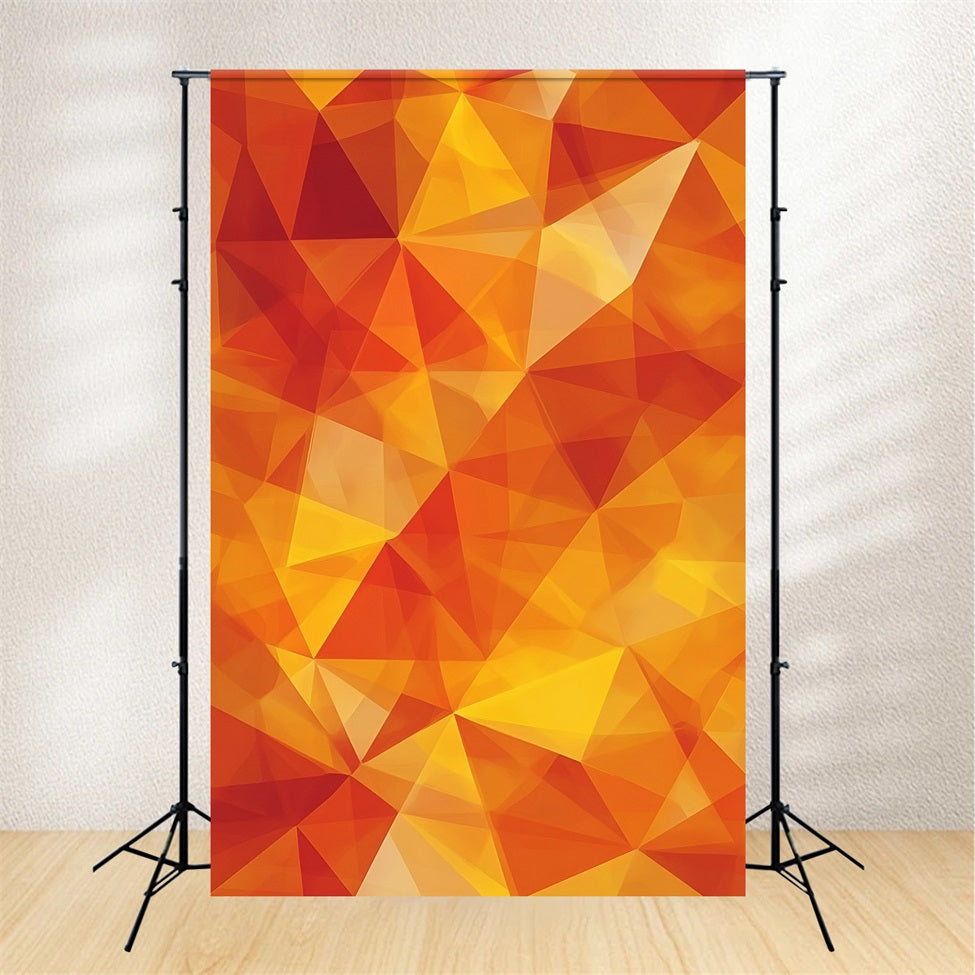Orange Backdrop Geometric Faceted Orange Yellow Gradient Photo Portrait Backdrop GQ58-78