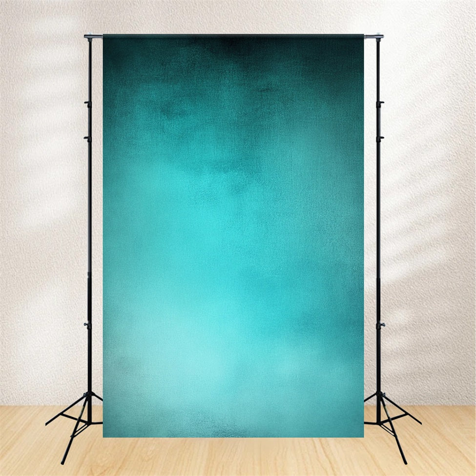Teal Backdrop Aqua Blue Soft Gradient Fabric Background Portrait Backdrops GQ58-83