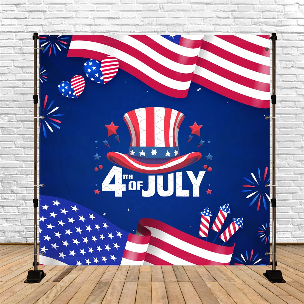 American Flag Photo Backdrop Happy Hat America Backdrop GQ6-103
