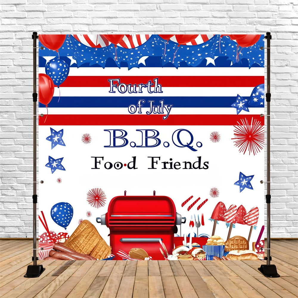 Independence Day Backdrop Liberty Day Cookout Fun Backdrop GQ6-108