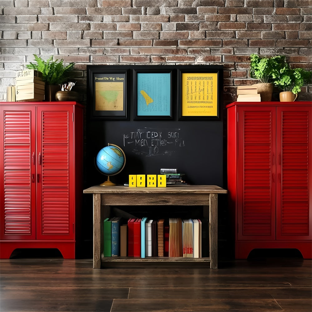 School Picture Backdrop Vintage School Locker Backdrop GQ6-168