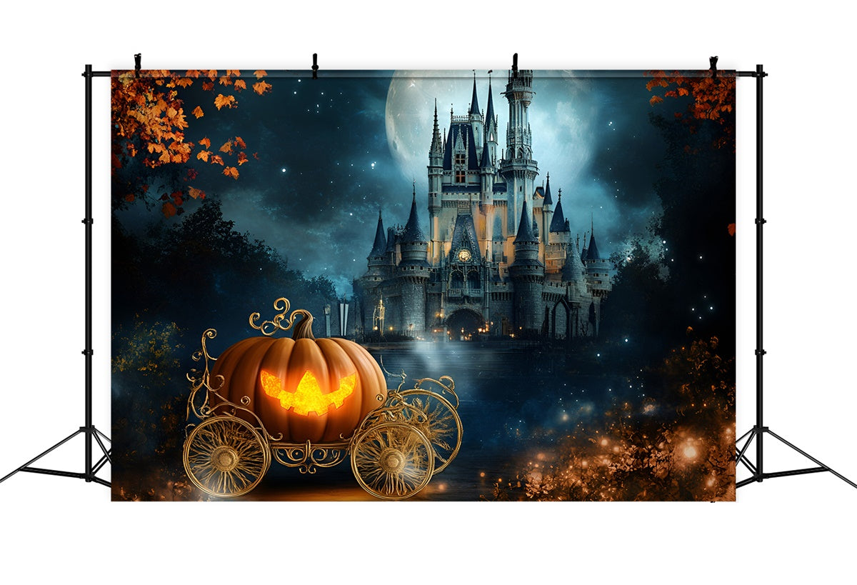 Halloween Backdrop For Photos Pumpkin Carriage Castle Backdrop GQ6-185