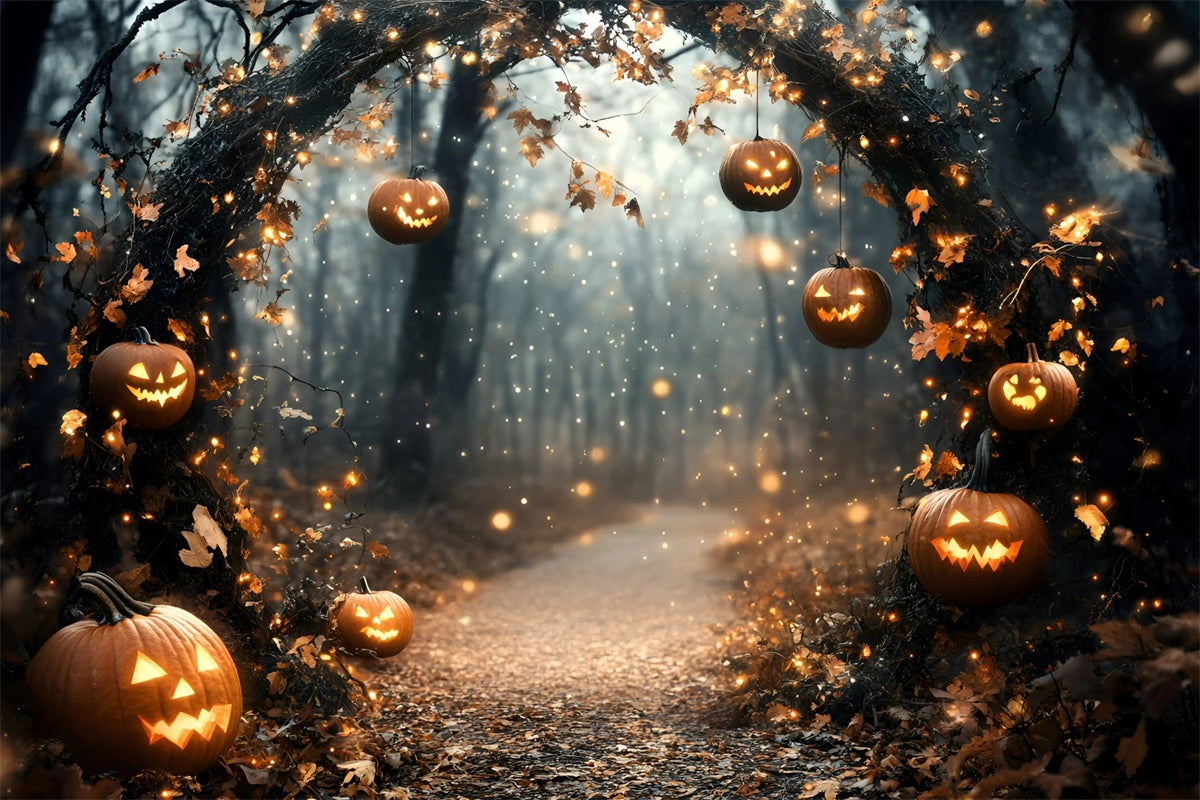 Forest Photo Backdrop Magic Arch Path Halloween Photo Backdrop GQ6-193