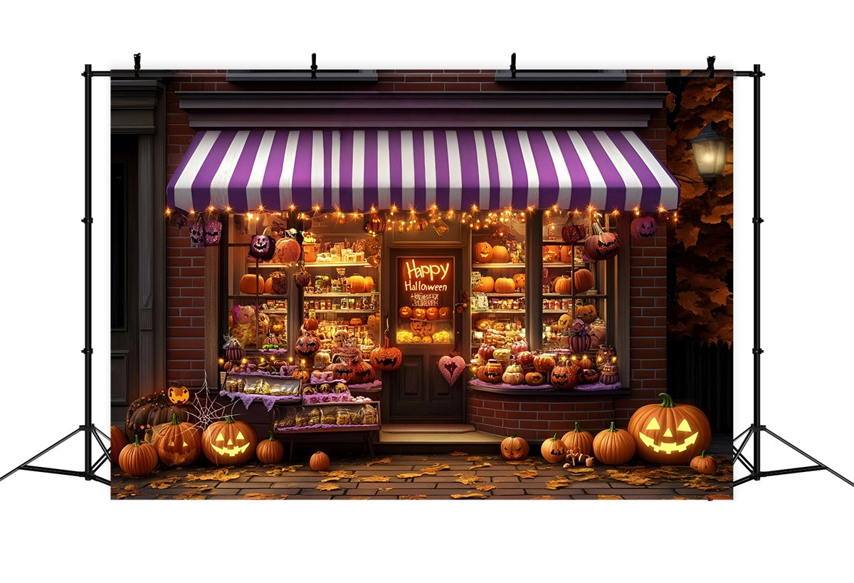 Photography Halloween Backdrop Spooky Pumpkin Window Backdrop GQ6-204