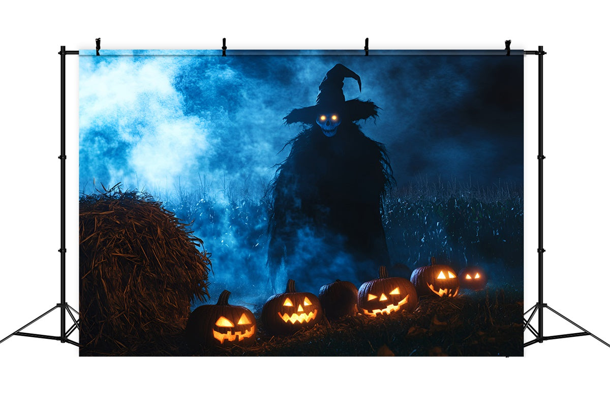 Halloween Backdrops Evil Scarecrow Pumpkin Patch Backdrop GQ6-215