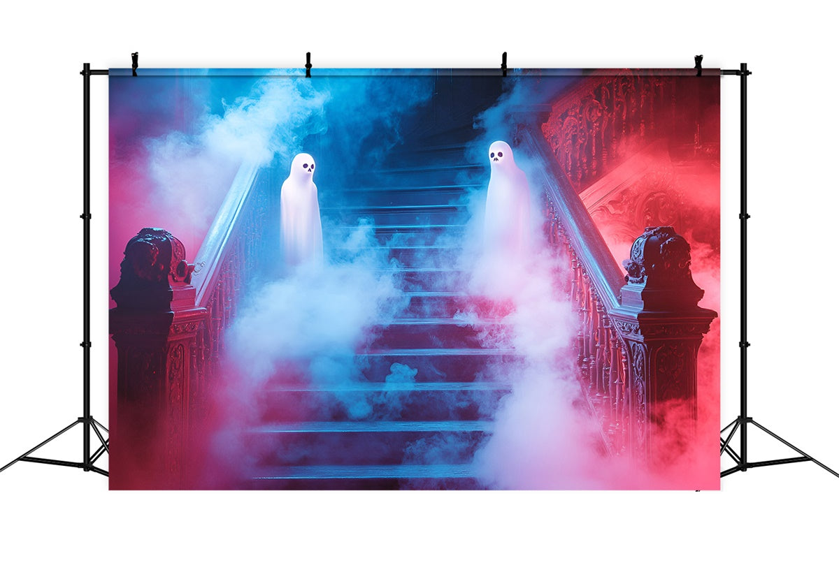Spooky Halloween Backdrop Haunted Staircase Specter Backdrop GQ6-220