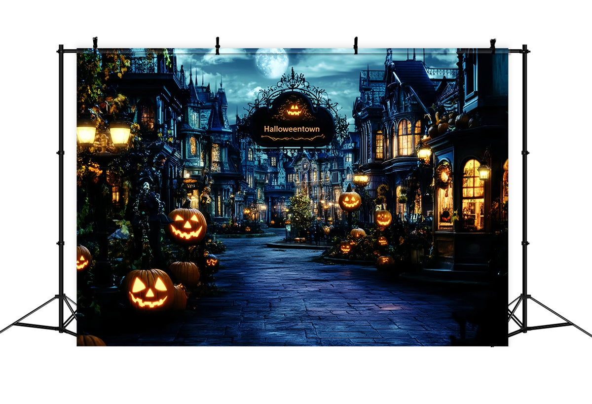 Halloween Backdrop Ideas Haunted Village Lantern Backdrop GQ6-222