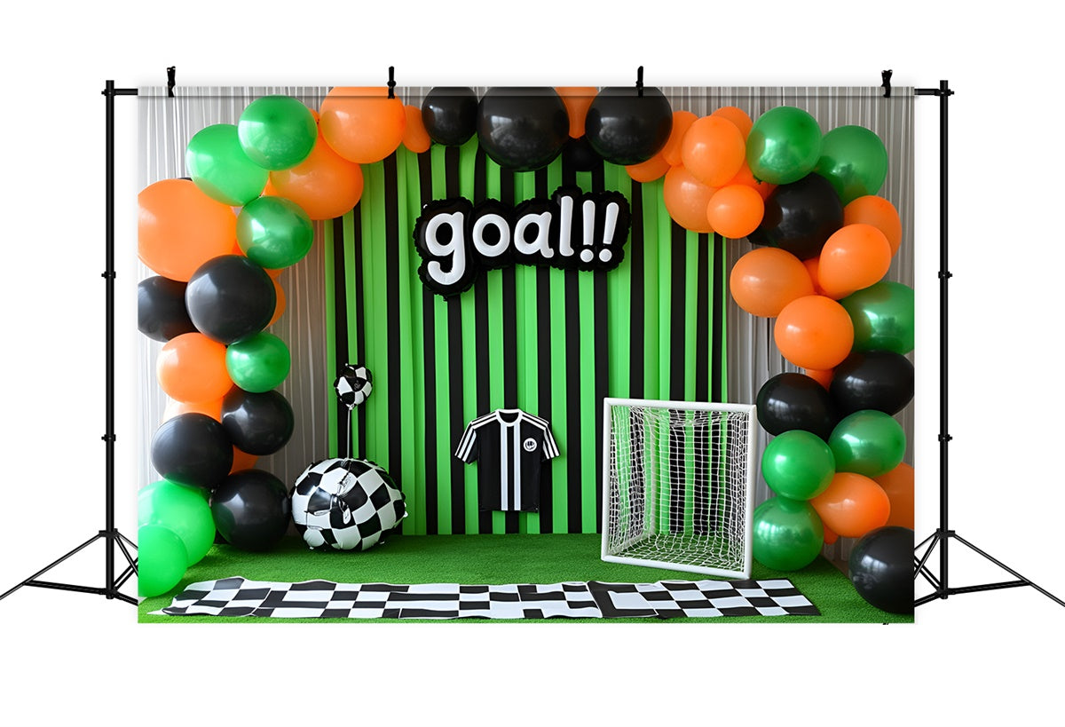 Sports Photo Backdrop Goal Time Soccer Party Backdrop GQ6-252