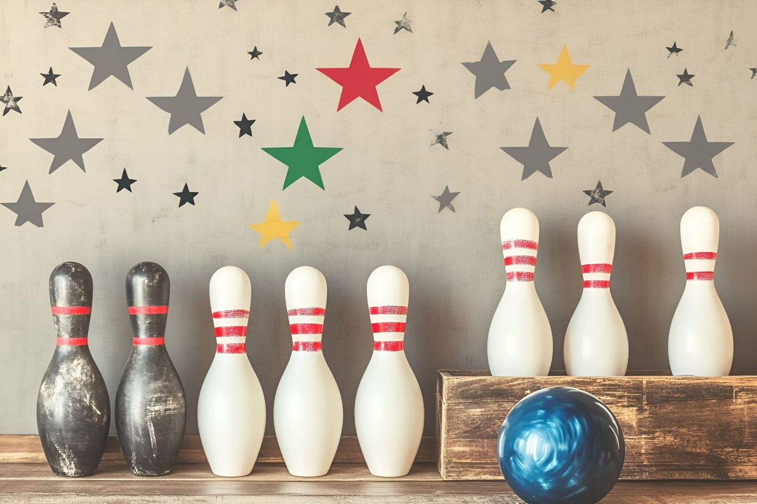 Sports Photography Backdrop Retro Bowling Bash Backdrop GQ6-253