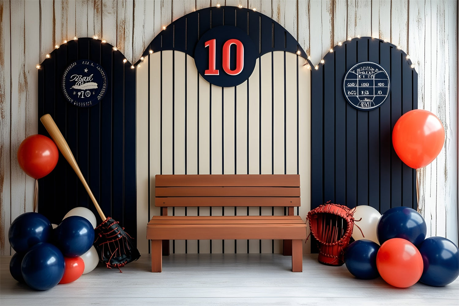 Sports Theme Backdrop Baseball League Balloon Backdrop GQ6-254
