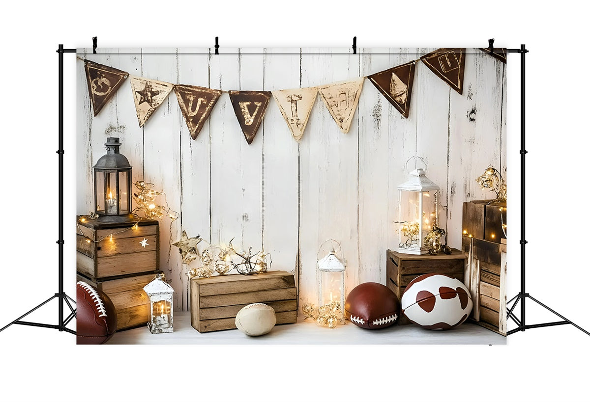 Football Photo Backdrop Rustic Football Bash Backdrop GQ6-255