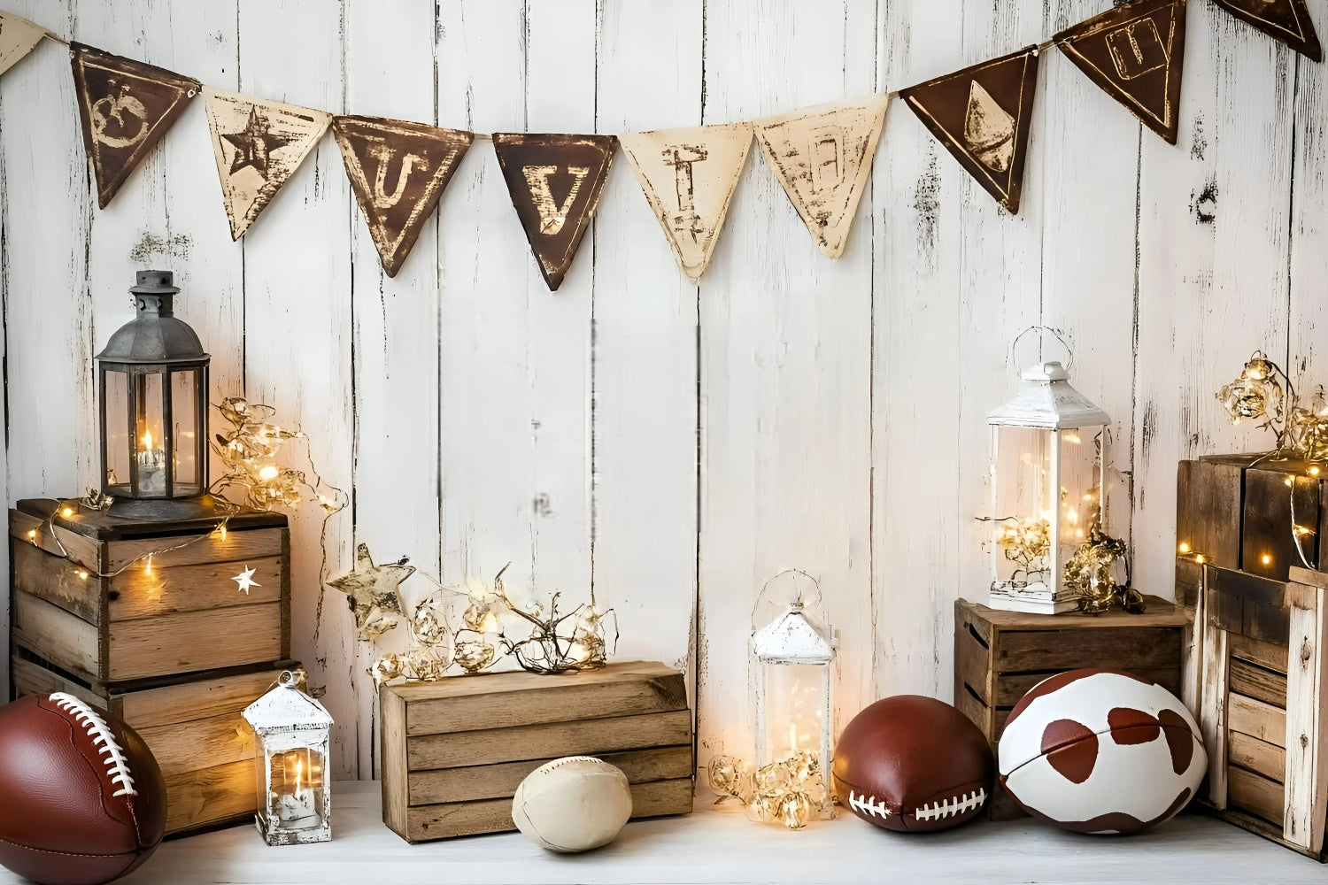 Football Photo Backdrop Rustic Football Bash Backdrop GQ6-255